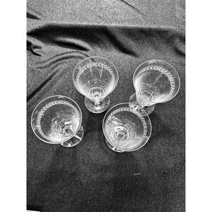 4 Footed Iced‎ Tea Glasses by Fostoria in the Laura Pattern